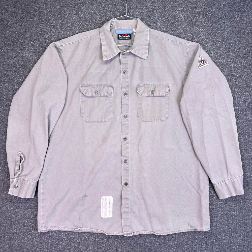 Bulwark FR Work Shirt Mens XL Flame Resistant Indura Cotton Industrial Utility